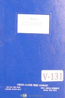Verson-Verson No. 1062, Press Brake, Parts & Instructions Manual Year (1977)-No. 1062-06